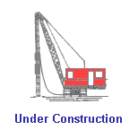 A gif of a red heavy machine working the ground. Underneath, blue text moving up and down says Under Construction